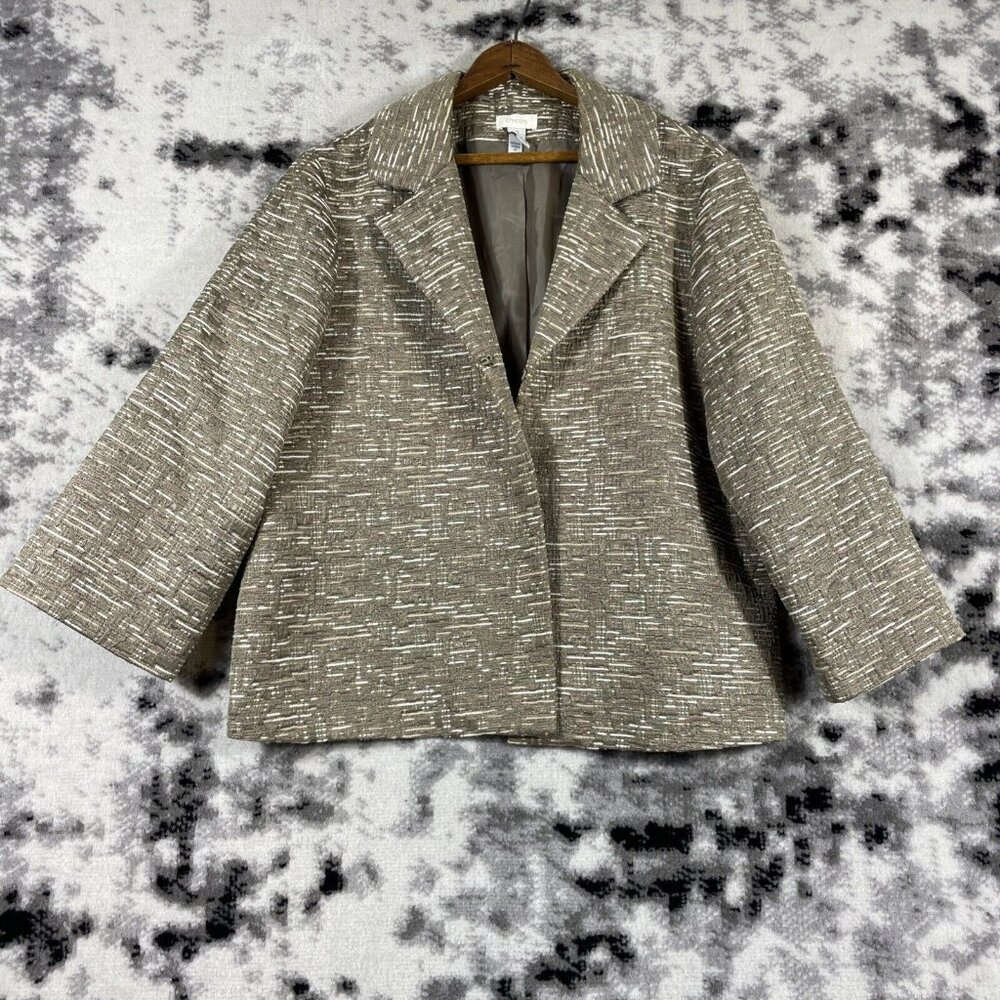 Chicos Jacket Womens Size Large (2) Lined Office Career Preppy Short